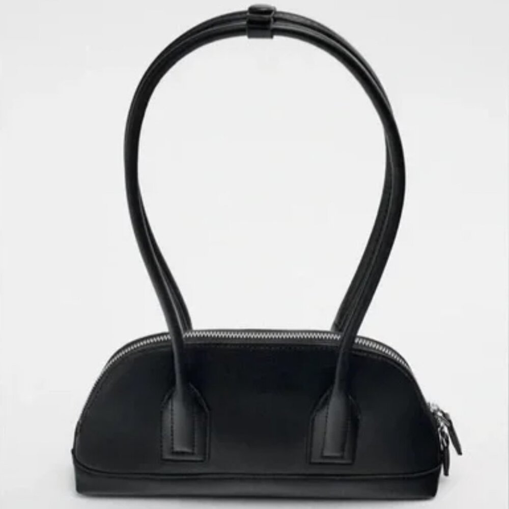 Zara Long Strap Minimal Black Purse